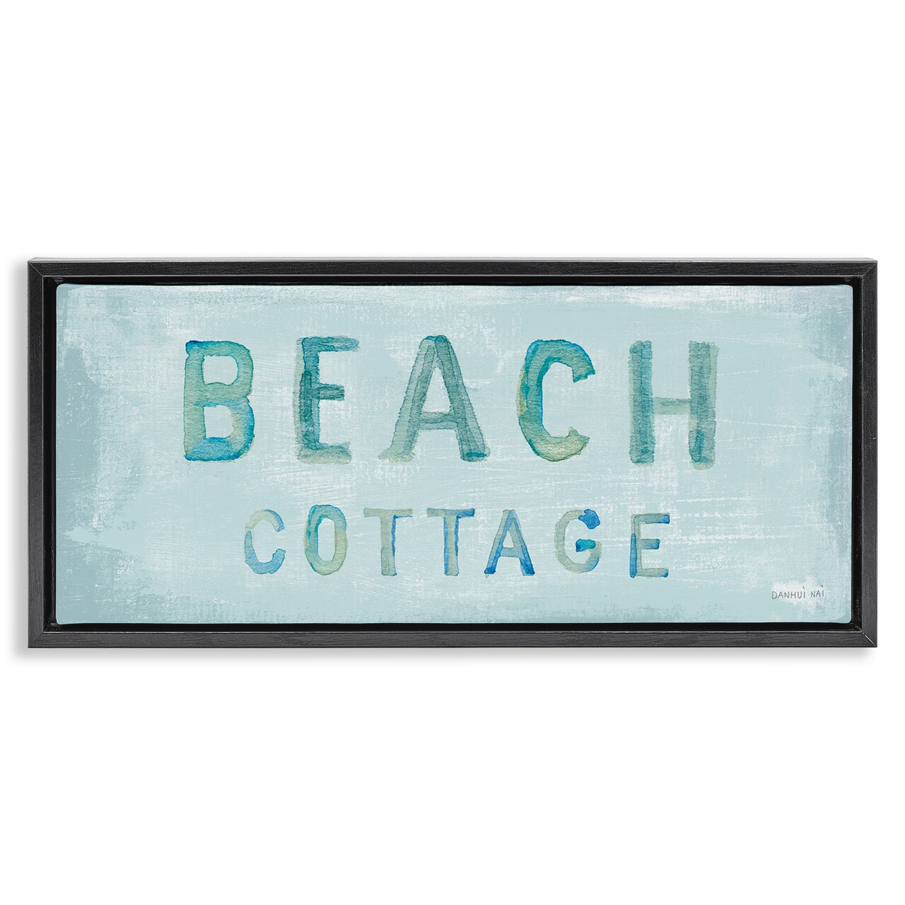 Stupell Industries Rustic Beach Cottage Watercolor Framed Floater Canvas Wall Art
